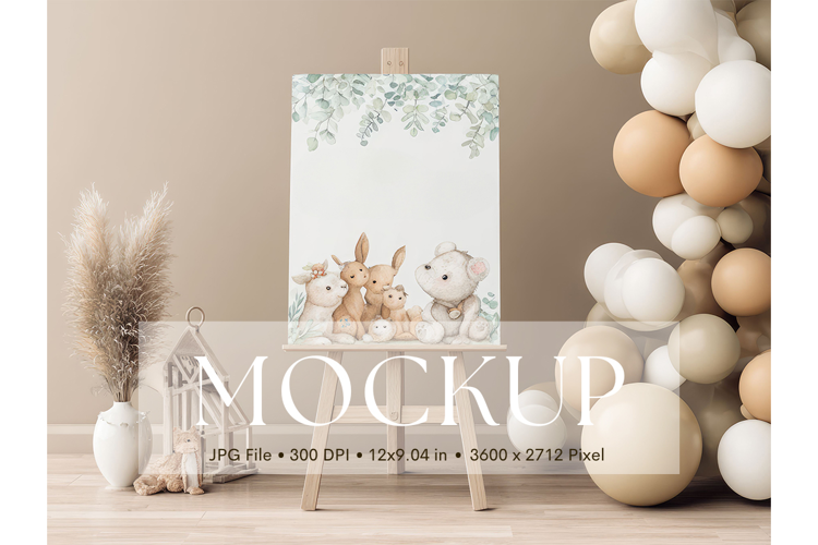 Welcome Sign Mockup Photo Frame Wedding Sign Canvas Mockup