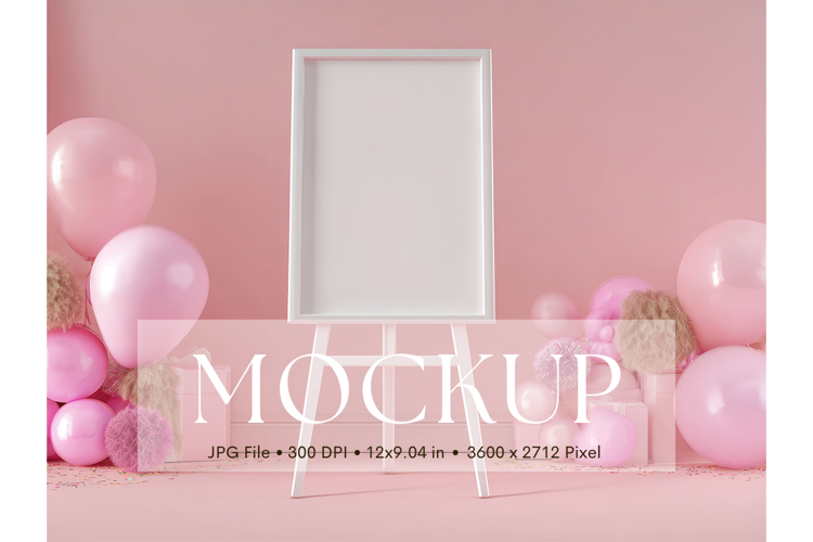 Welcome Sign Mockup Photo Frame Wedding Sign Canvas Mockup