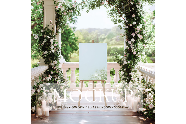 Welcome Sign Mockup Photo Frame Wedding Sign Canvas Mockup84