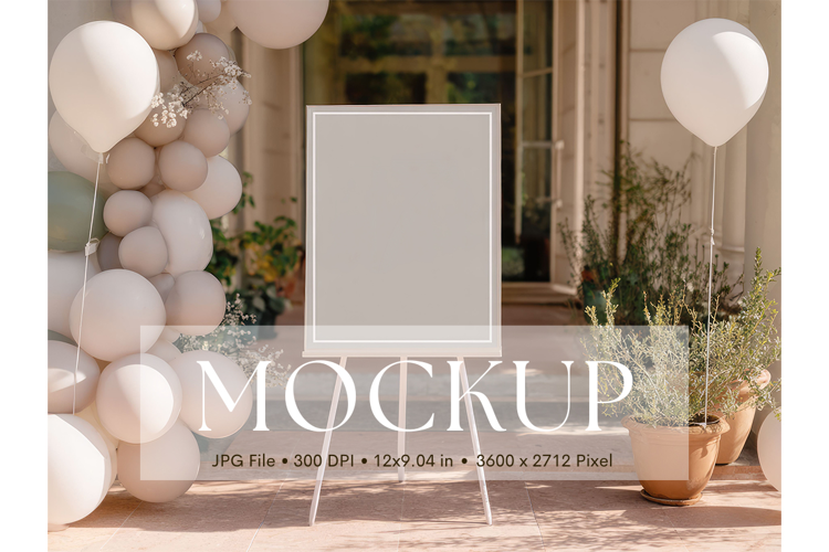 Welcome Sign Mockup Photo Frame Wedding Sign Canvas Mockup