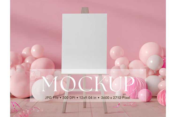 Welcome Sign Mockup Photo Frame Wedding Sign Canvas Mockup