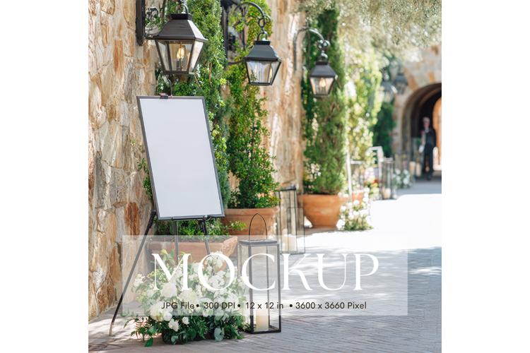 Welcome Sign Mockup Photo Frame Wedding Sign Canvas Mockup85