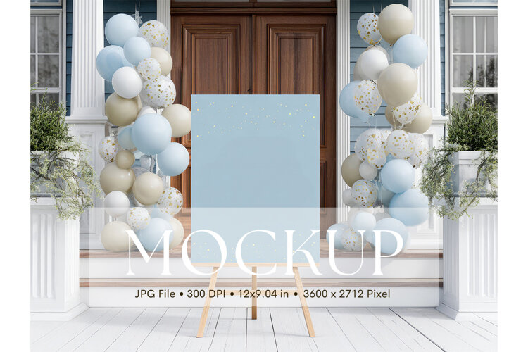 Welcome Sign Mockup Photo Frame Wedding Sign Canvas Mockup example image 1