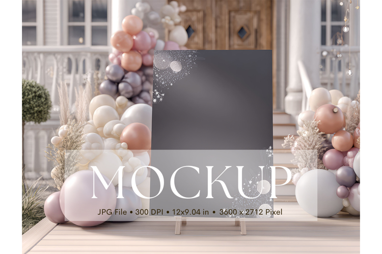 Welcome Sign Mockup Photo Frame Wedding Sign Canvas Mockup