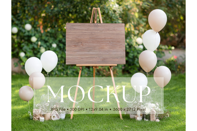 Welcome Sign Mockup Photo Frame Wedding Sign Canvas Mockup