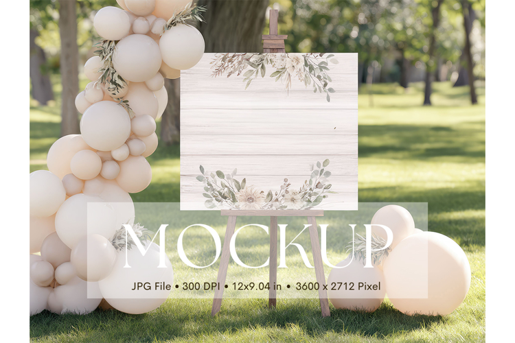 Welcome Sign Mockup Photo Frame Wedding Sign Canvas Mockup