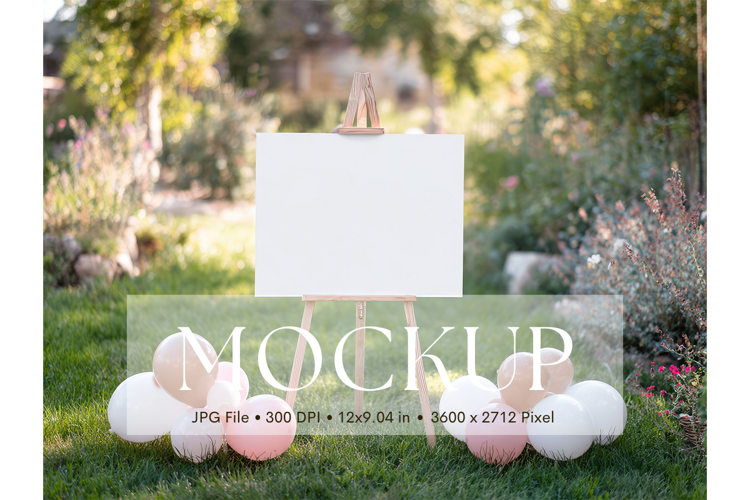Welcome Sign Mockup Photo Frame Wedding Sign Canvas Mockup