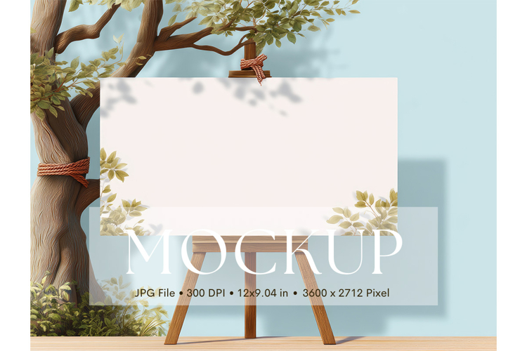 Welcome Sign Mockup Photo Frame Wedding Sign Canvas Mockup_9
