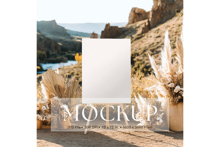 Welcome Sign Mockup Photo Frame Wedding Sign Canvas Mockup9