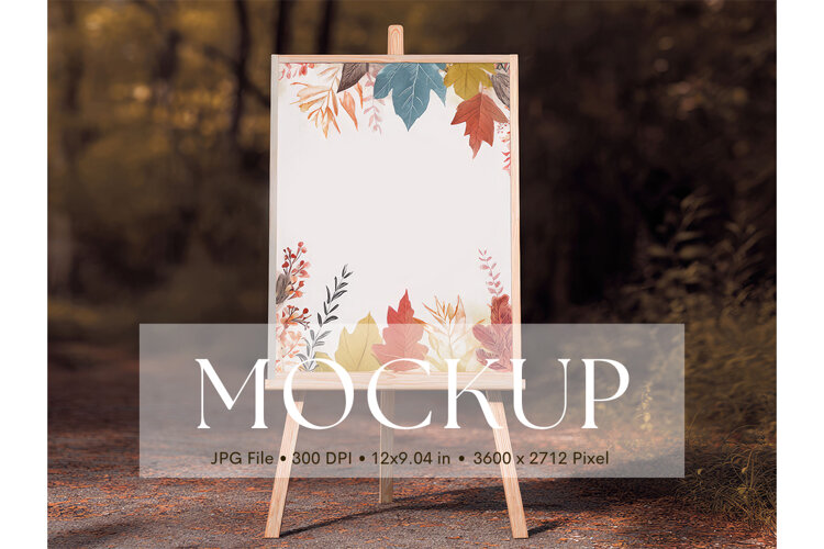 Welcome Sign Mockup Photo Frame Wedding Sign Canvas Mockup example image 1