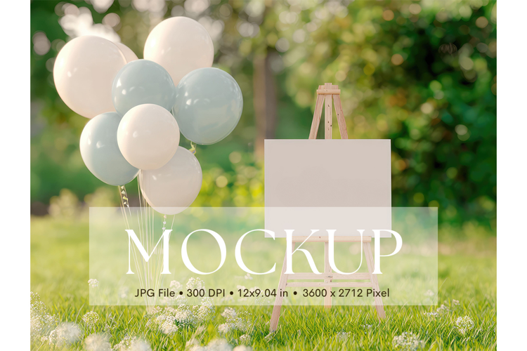 Welcome Sign Mockup Photo Frame Wedding Sign Canvas Mockup