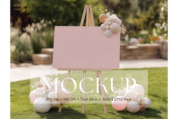 Welcome Sign Mockup Photo Frame Wedding Sign Canvas Mockup