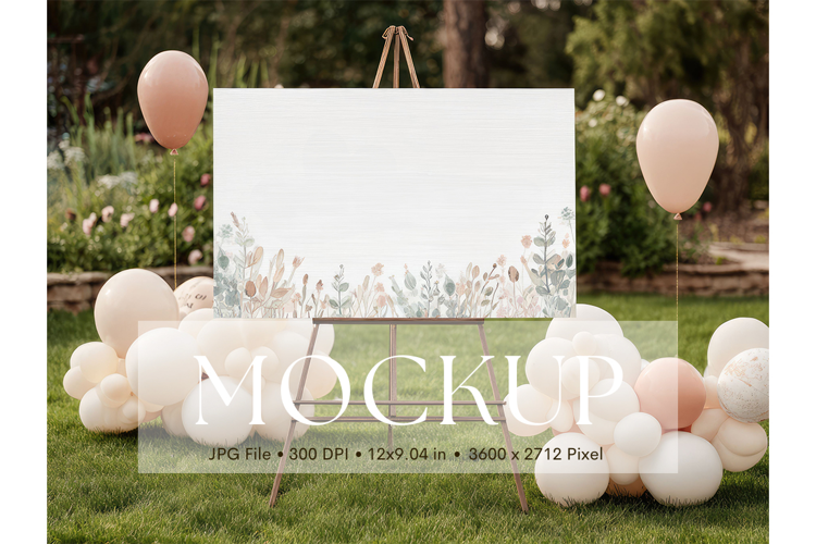Welcome Sign Mockup Photo Frame Wedding Sign Canvas Mockup