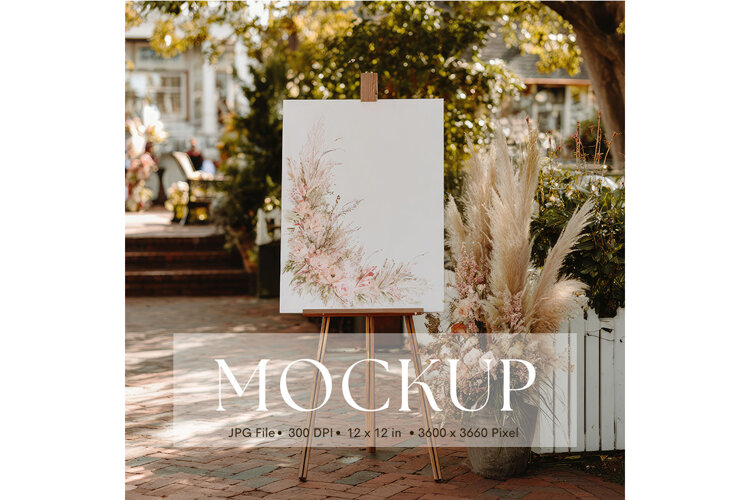 Welcome Sign Mockup Photo Frame Wedding Sign Canvas Mockup92 example image 1