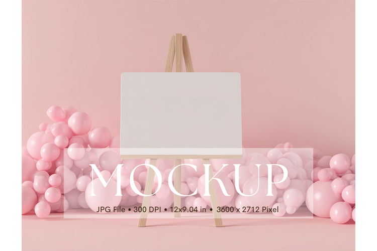 Welcome Sign Mockup Photo Frame Wedding Sign Canvas Mockup