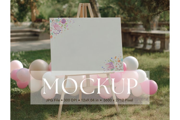 Welcome Sign Mockup Photo Frame Wedding Sign Canvas Mockup