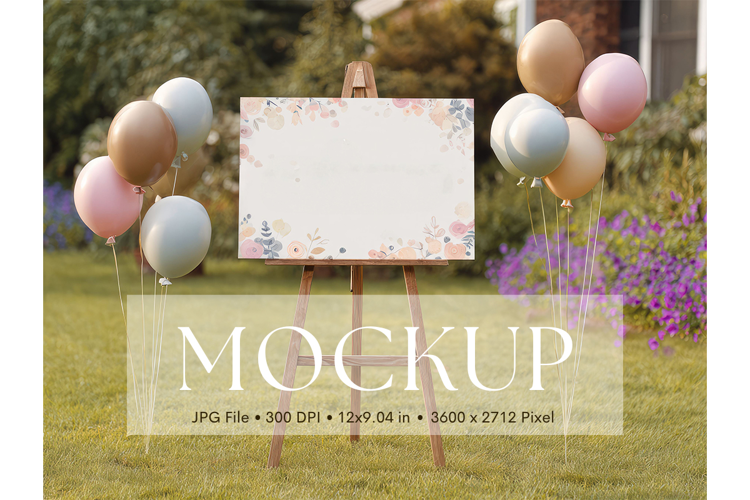 Welcome Sign Mockup Photo Frame Wedding Sign Canvas Mockup