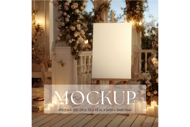 Welcome Sign Mockup Photo Frame Wedding Sign Canvas Mockup95