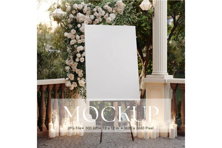 Welcome Sign Mockup Photo Frame Wedding Sign Canvas Mockup96 example image 1