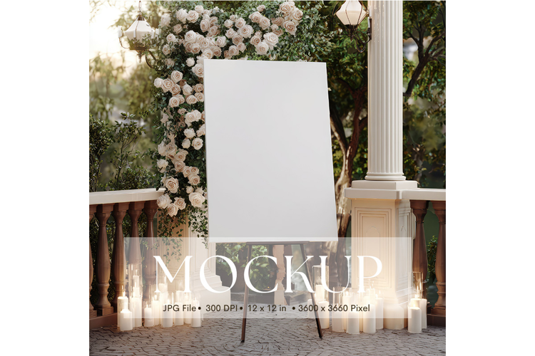 Welcome Sign Mockup Photo Frame Wedding Sign Canvas Mockup96