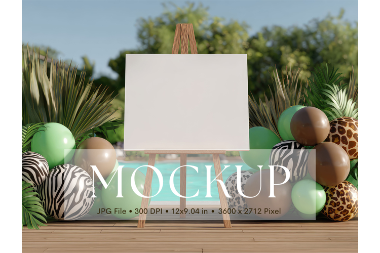 Welcome Sign Mockup Photo Frame Wedding Sign Canvas Mockup