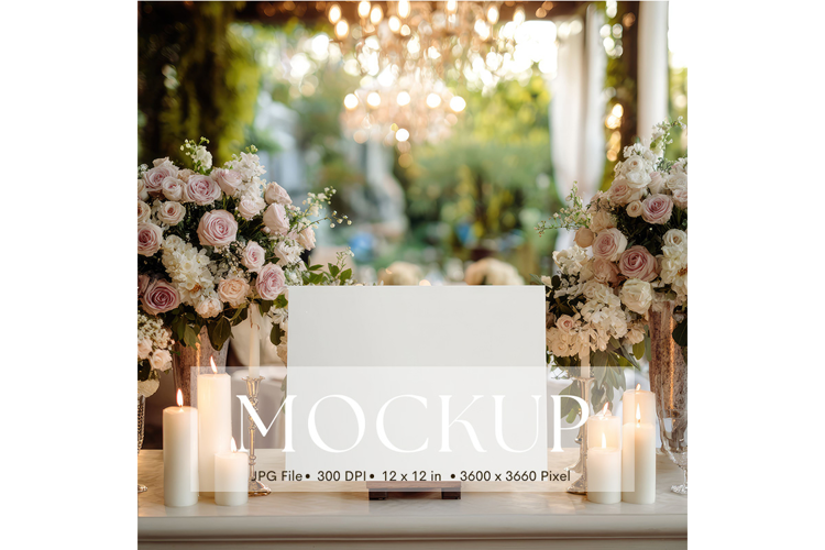 Welcome Sign Mockup Photo Frame Wedding Sign Canvas Mockup97