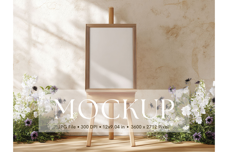 Welcome Sign Mockup Photo Frame Wedding Sign Canvas Mockup