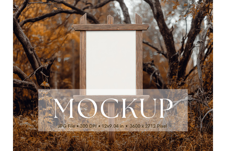 Welcome Sign Mockup Photo Frame Halloween Sign Canvas Mockup