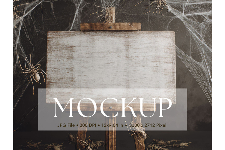 Welcome Sign Mockup Photo Frame Halloween Sign Canvas Mockup