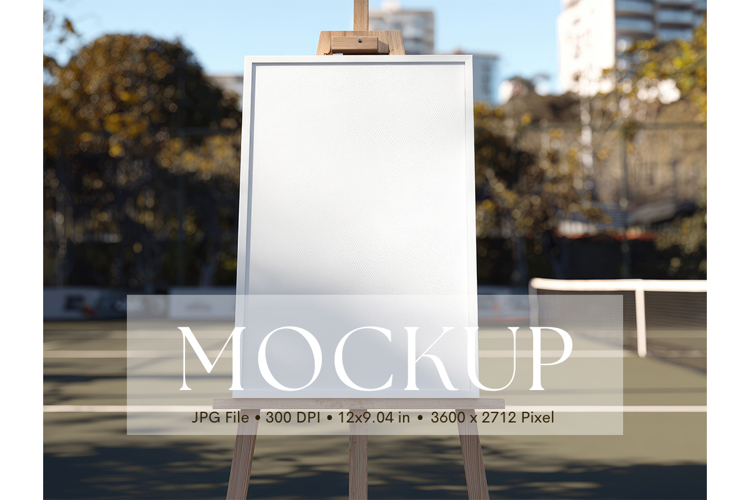 Welcome Sign Mockup Photo Frame Sport Sign Canvas Mockup_4