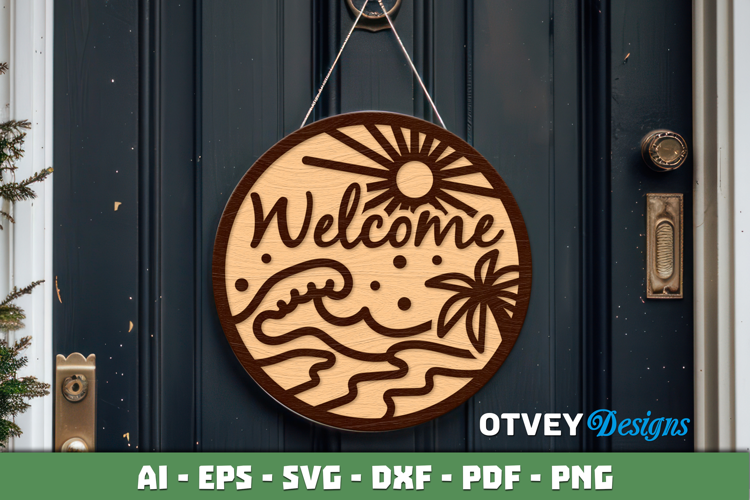 Welcome Sign Summer Lasercut