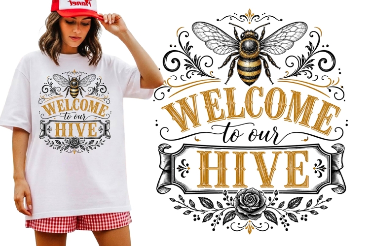 Welcome to Our Hive Vintage Bumble Bee Family Quote Shirt