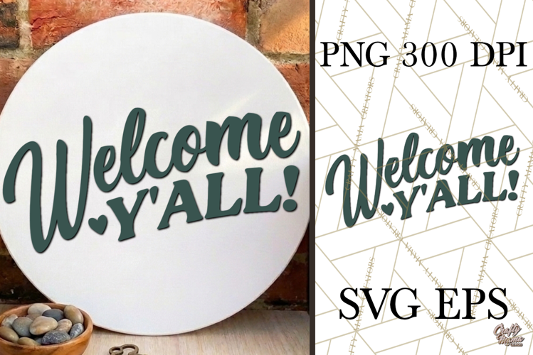 Welcome Y'all SVG Southern Door Sign
