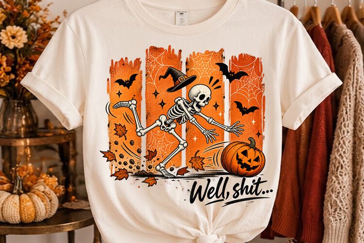 Well Shit Halloween Skeleton PNG