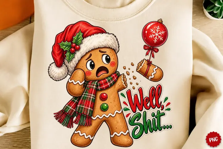 Well Shit Funny Christmas PNG, Trending Christmas PNG