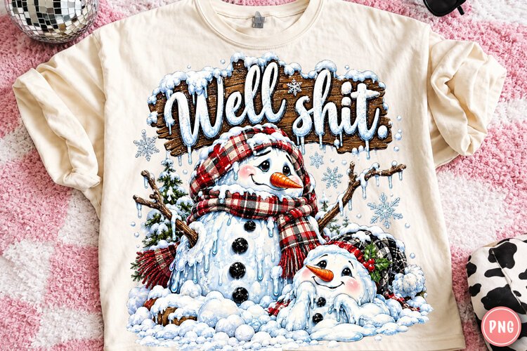 Funny Christmas Snowman PNG | Buffalo Plaid Winter Png example image 1