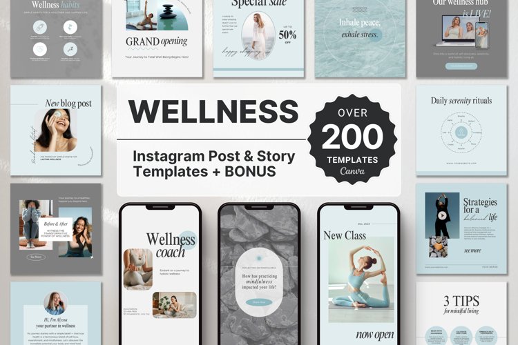 Wellness Instagram Templates Bundle Kt