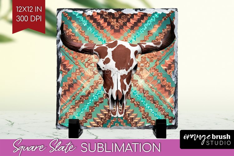 Boho Western Slate PNG - Country Square Slate Sublimation