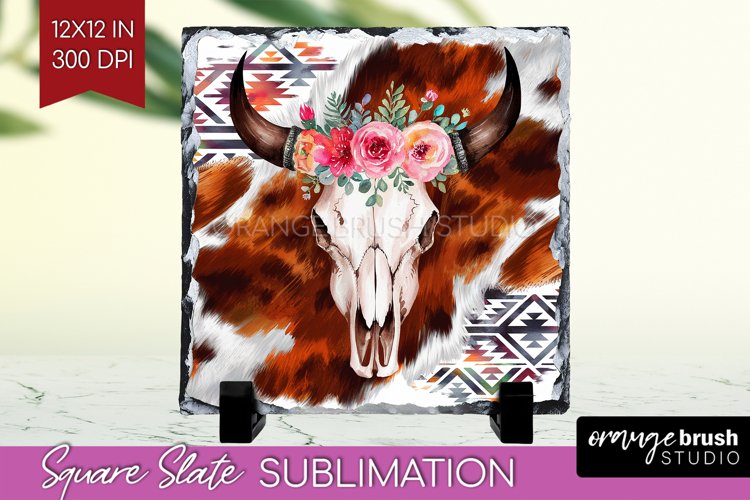 Boho Western Slate PNG - Country Square Slate Sublimation