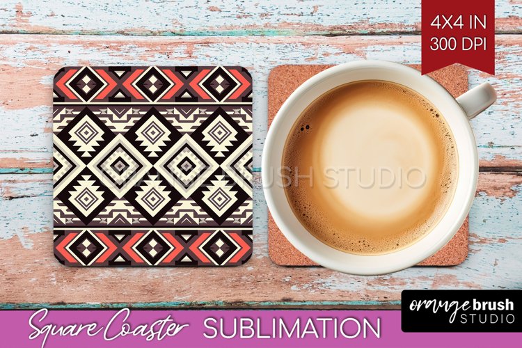 Boho Western Square Coaster - Country Coaster PNG