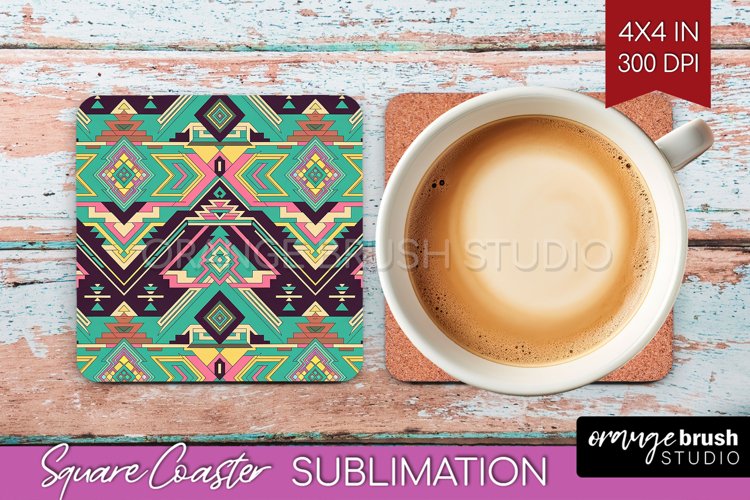 Boho Western Square Coaster - Country Coaster PNG