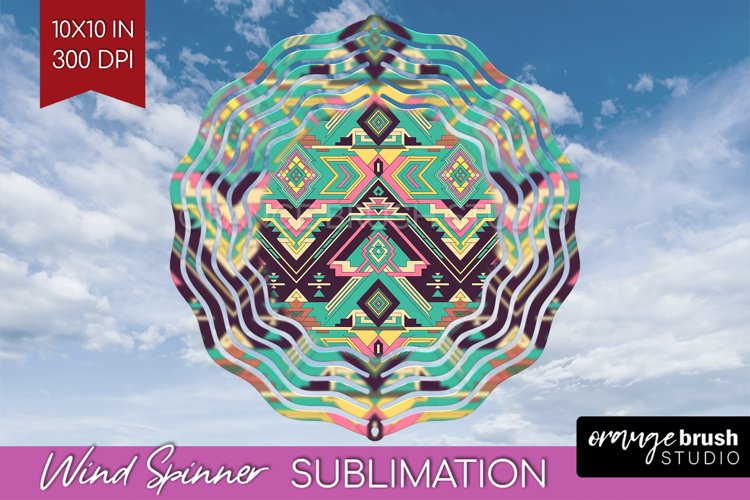 Boho Western Wind Spinner Sublimation PNG - Country Round