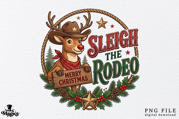 Western Christmas Sleigh The Rodeo PNG