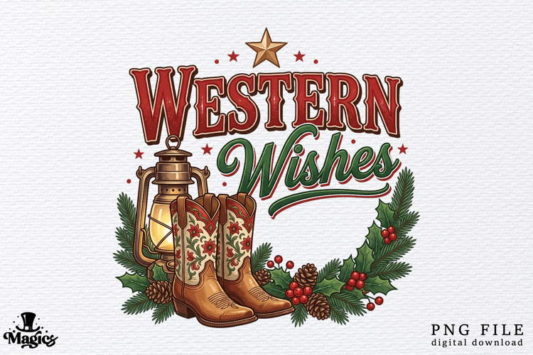 Western Christmas Wishes Sublimation
