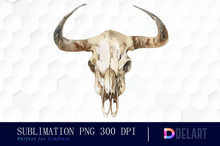 Western Cow Skull Graphics Clipart