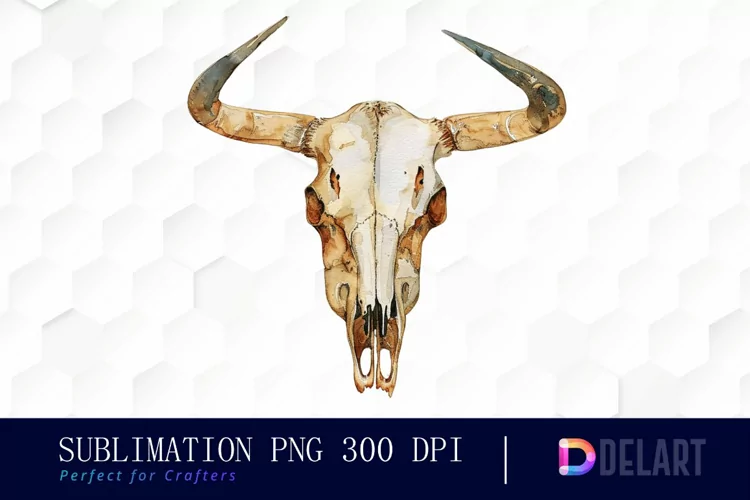 Western Cow Skull Graphics Clipart