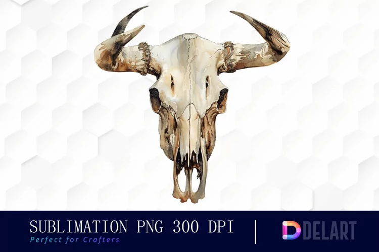 Western Cow Skull Graphics Clipart