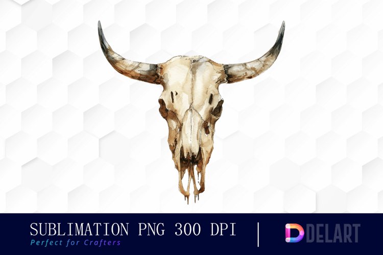 Western Cow Skull Graphics Clipart example image 1