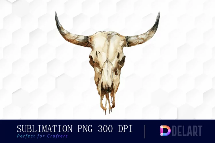 Western Cow Skull Graphics Clipart