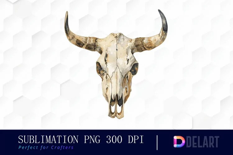 Western Cow Skull Graphics Clipart